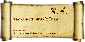 Markfeld Antónia névjegykártya